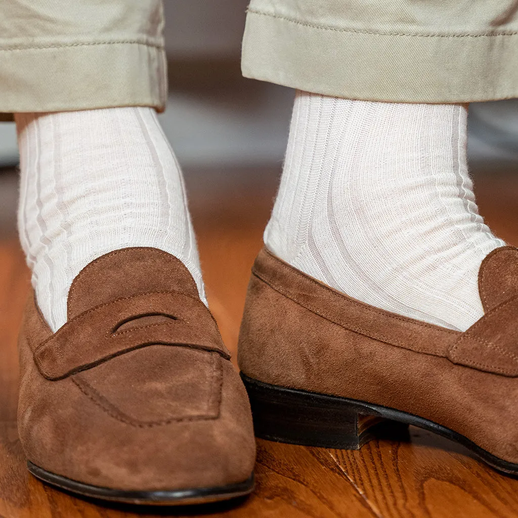 Natural Merino Wool Mid Calf Dress Socks