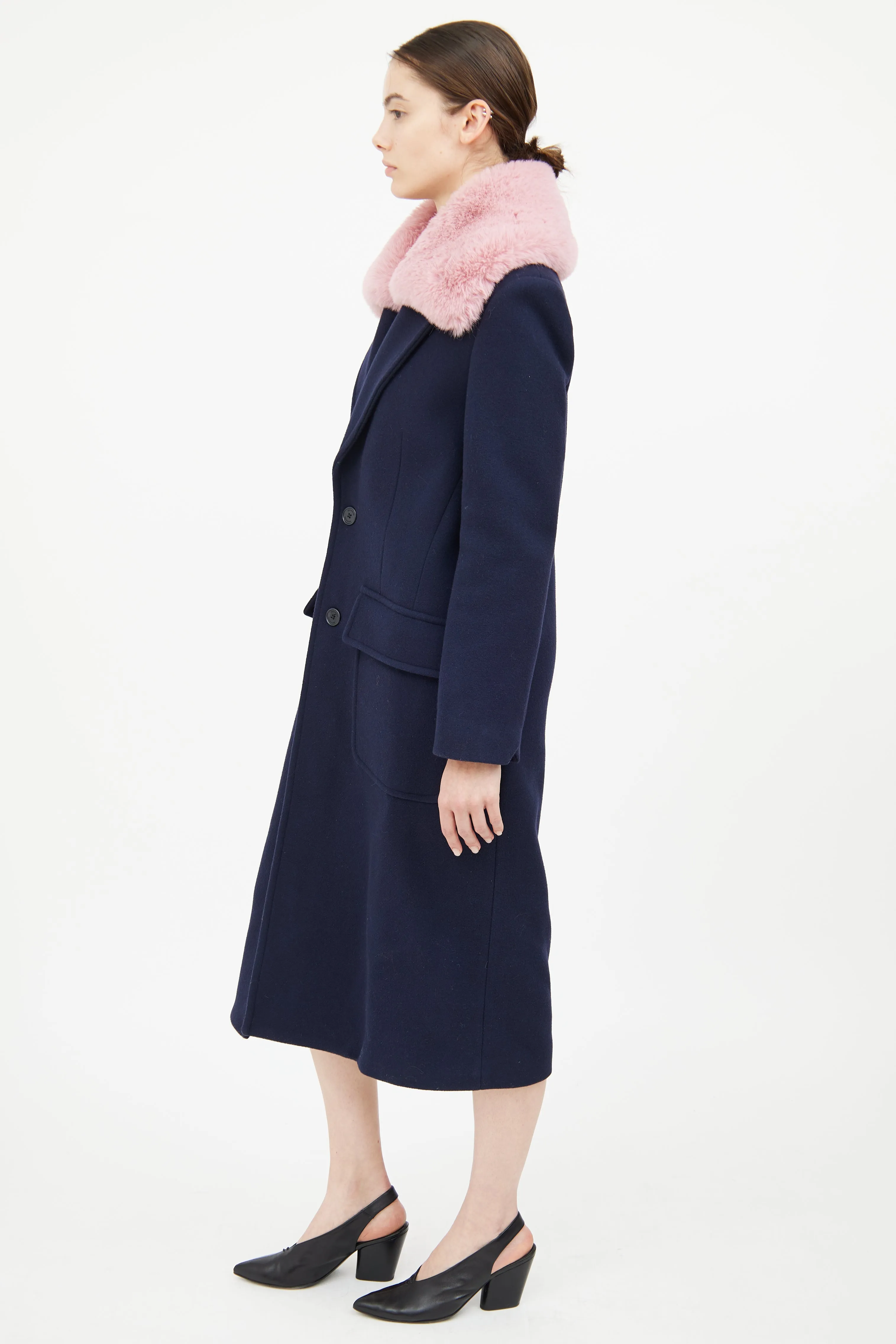 Navy & Pink Dress Coat