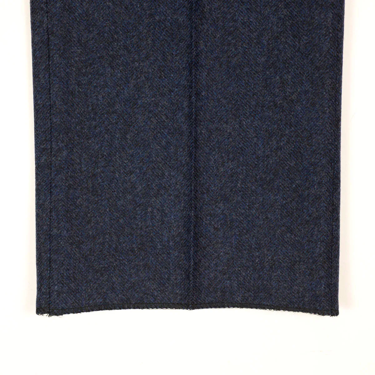 Navy herringbone wool flannel trousers