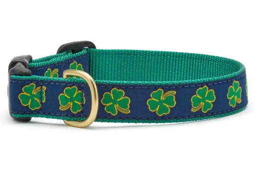 Navy Shamrock Dog Collar