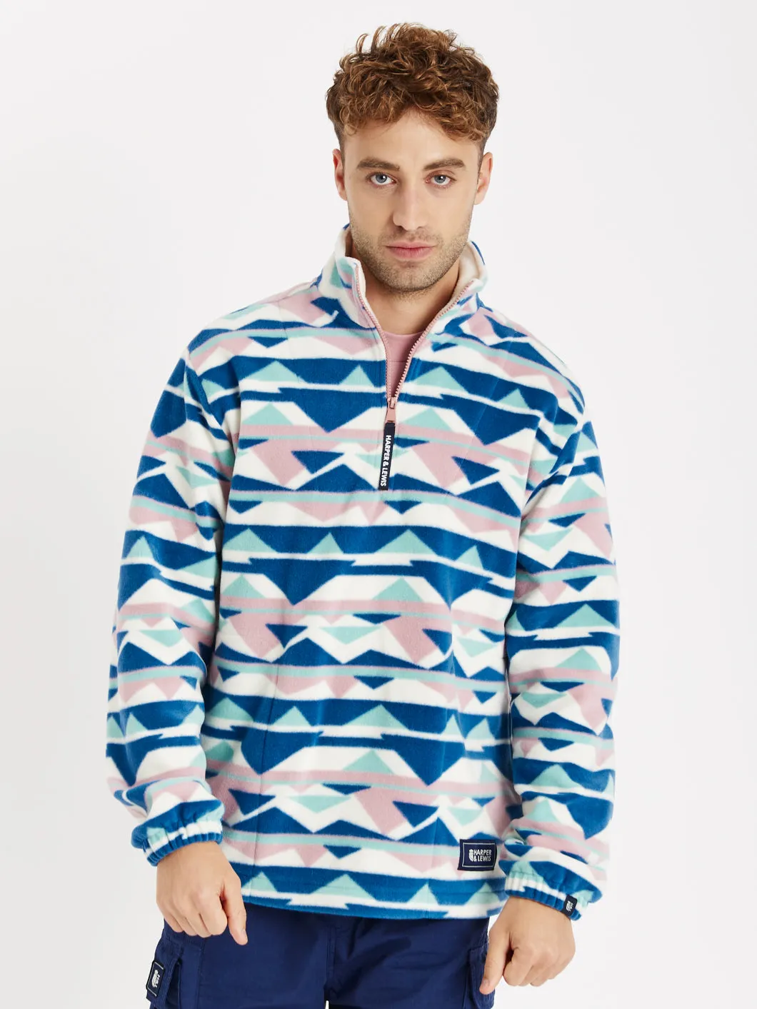 Nevis Retro Pattern 1/4 Zip Fleece