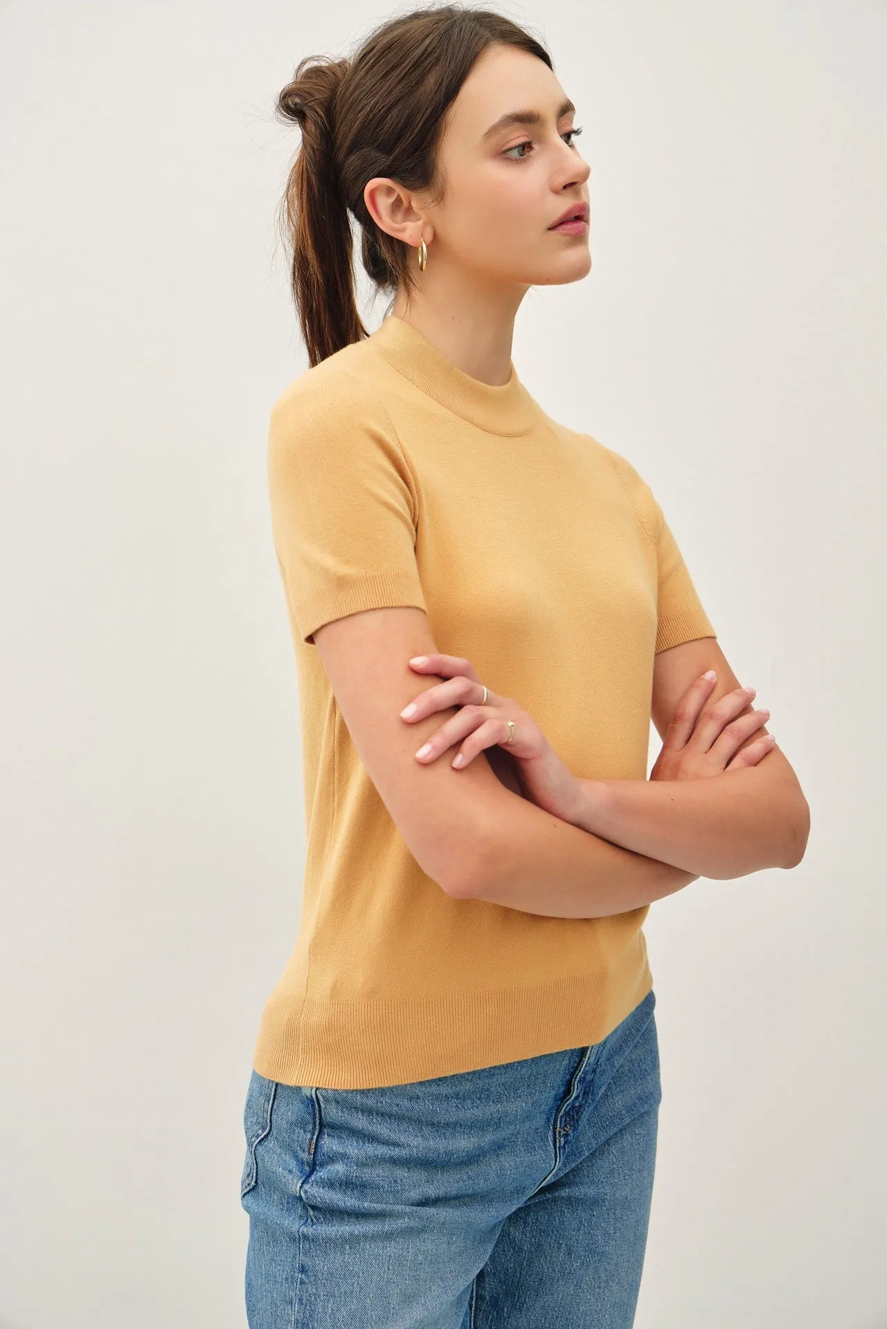 No Drama Mock Neck Sweater Top- 2 Colors!