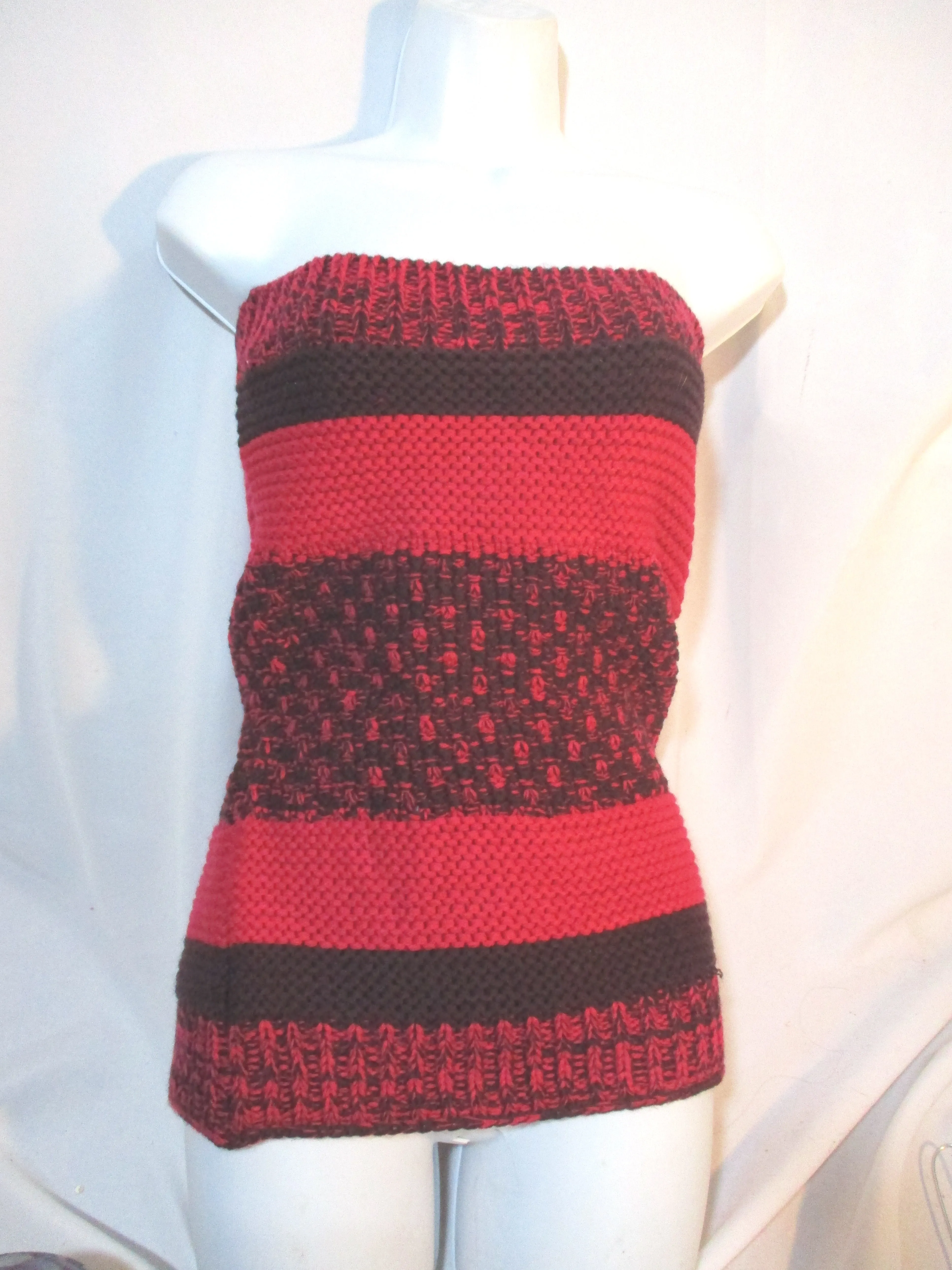 NWT NEW GAP Knit TUBE NECK SCARF Top SkirtS triped RED Burgundy