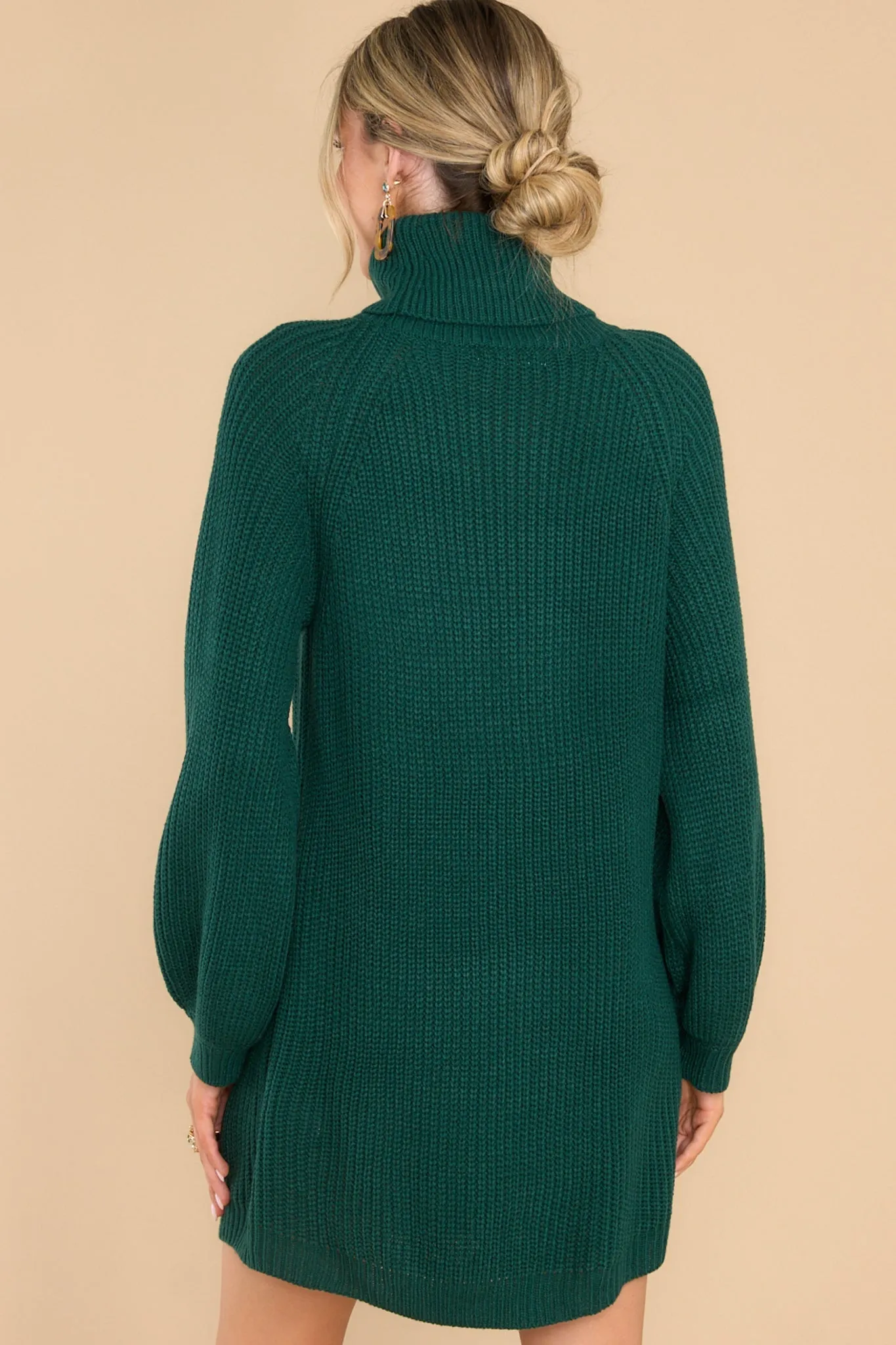 On My Way Up Green Sweater Dress