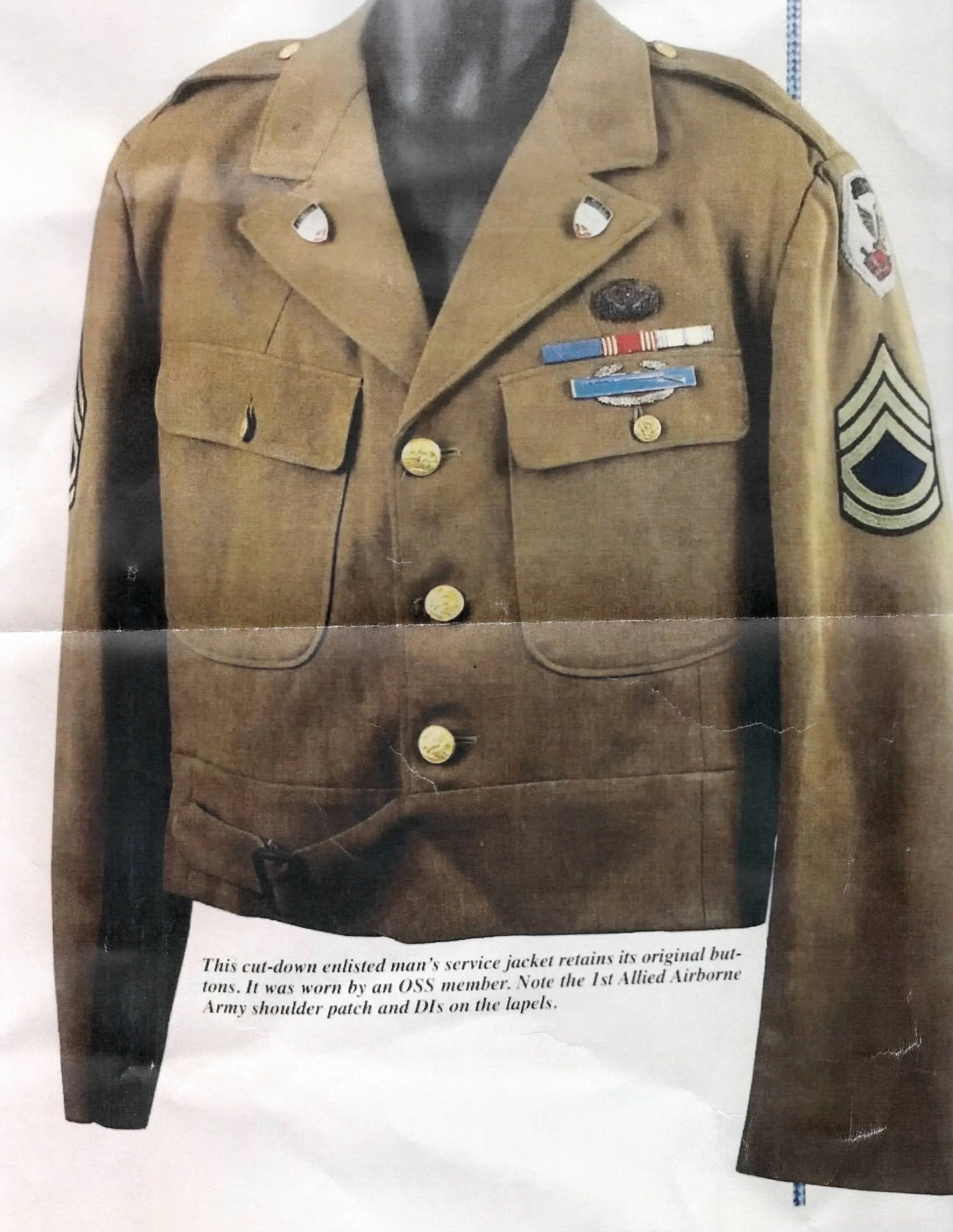 Original U.S. WWII OSS 1st Allied Airborne Ike Jacket from Book - Heroes in our Midst Volume 3