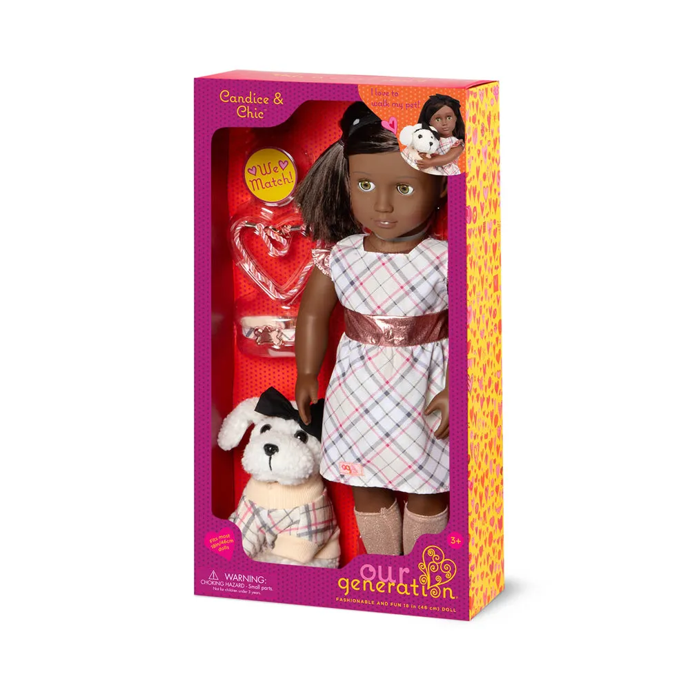 Our Generation Candice & Chic 18" Doll with Pet