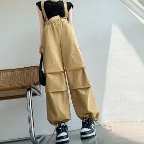 Overalls Loose-Fit Straight Wide-Leg Workwear Comfortable Tapered Pants