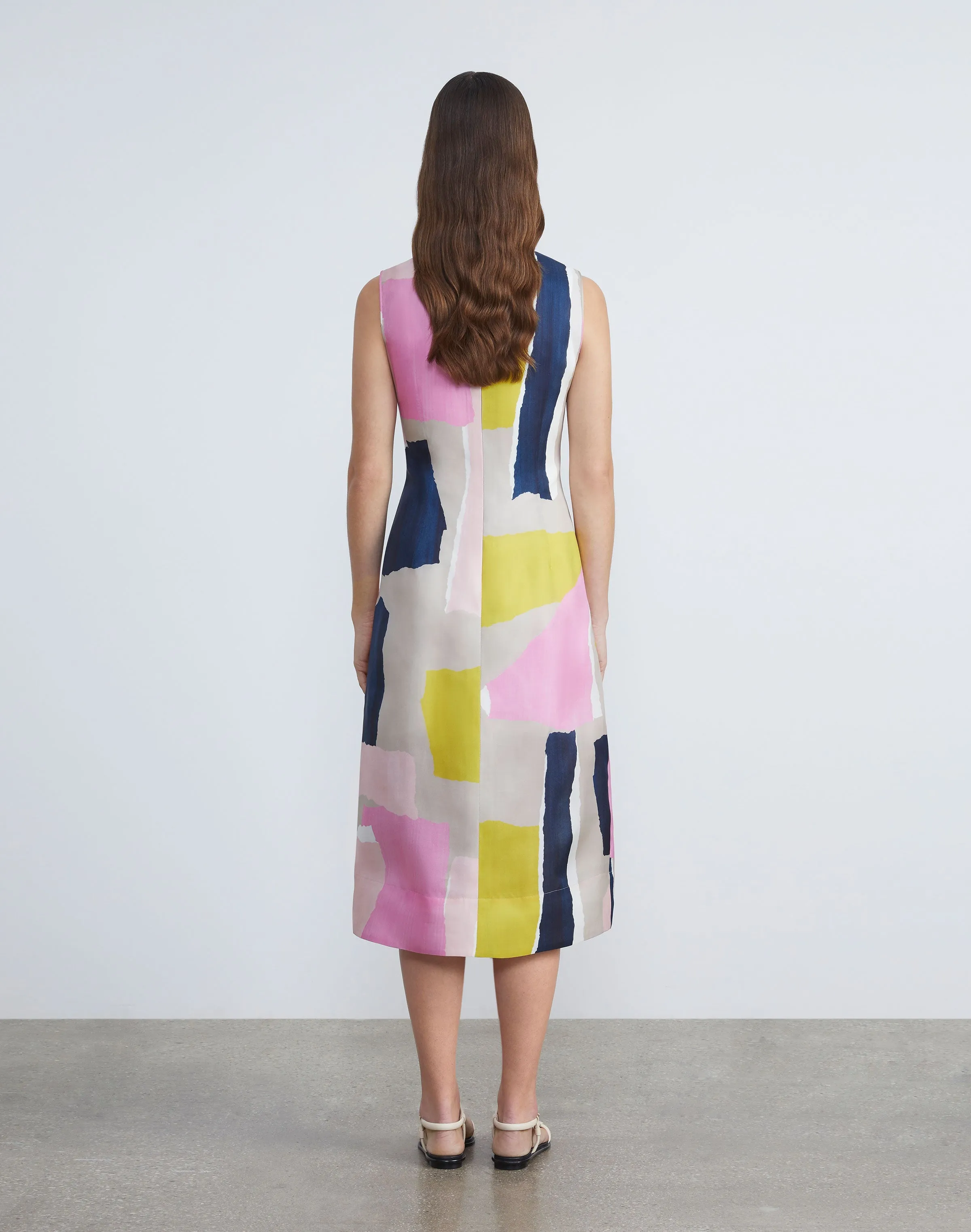 Papier Print Silk Gazar Tulip Dress