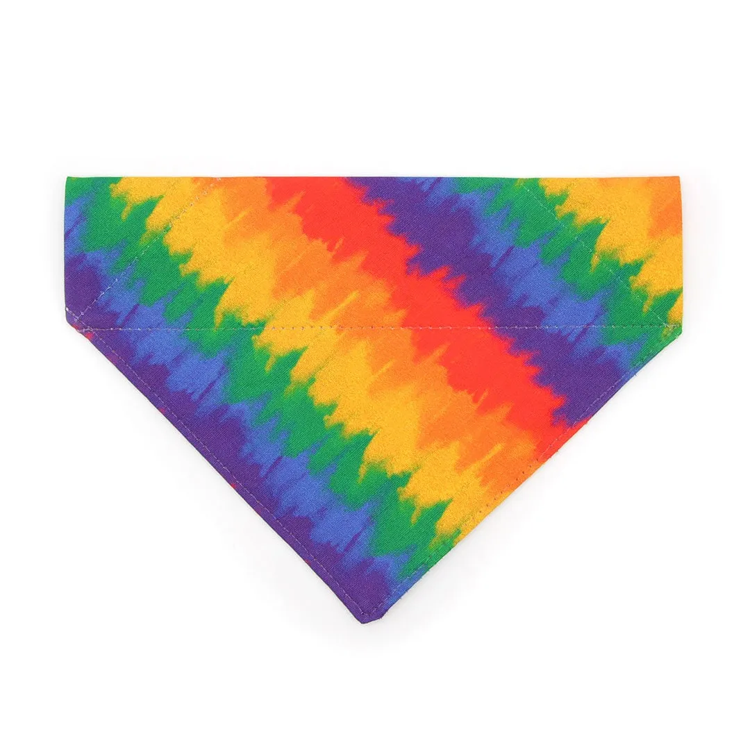 Pet Bandana - "Celebration" - Ombre Rainbow Bandana for Cat   Small Dog / LGBTQ  Pride, Birthday, Summer, Fiesta / Slide-on Bandana / Over-the-Collar (One Size)