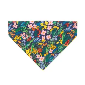 Pet Bandana - "Fantasia - Night" - Rifle Paper Co® Blue Bandana for Cat   Small Dog / Spring, Summer, Easter / Slide-on Bandana / Over-the-Collar (One Size)