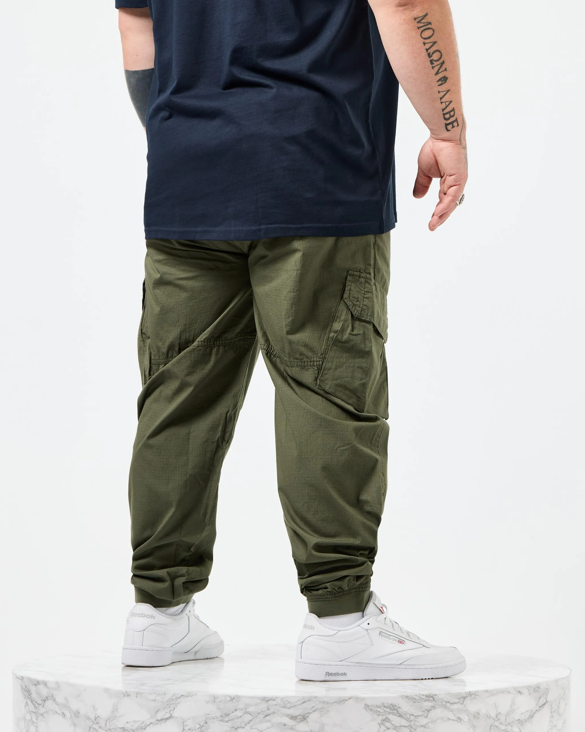 Plus Size - Pianemo Cargo Pants Dark Green