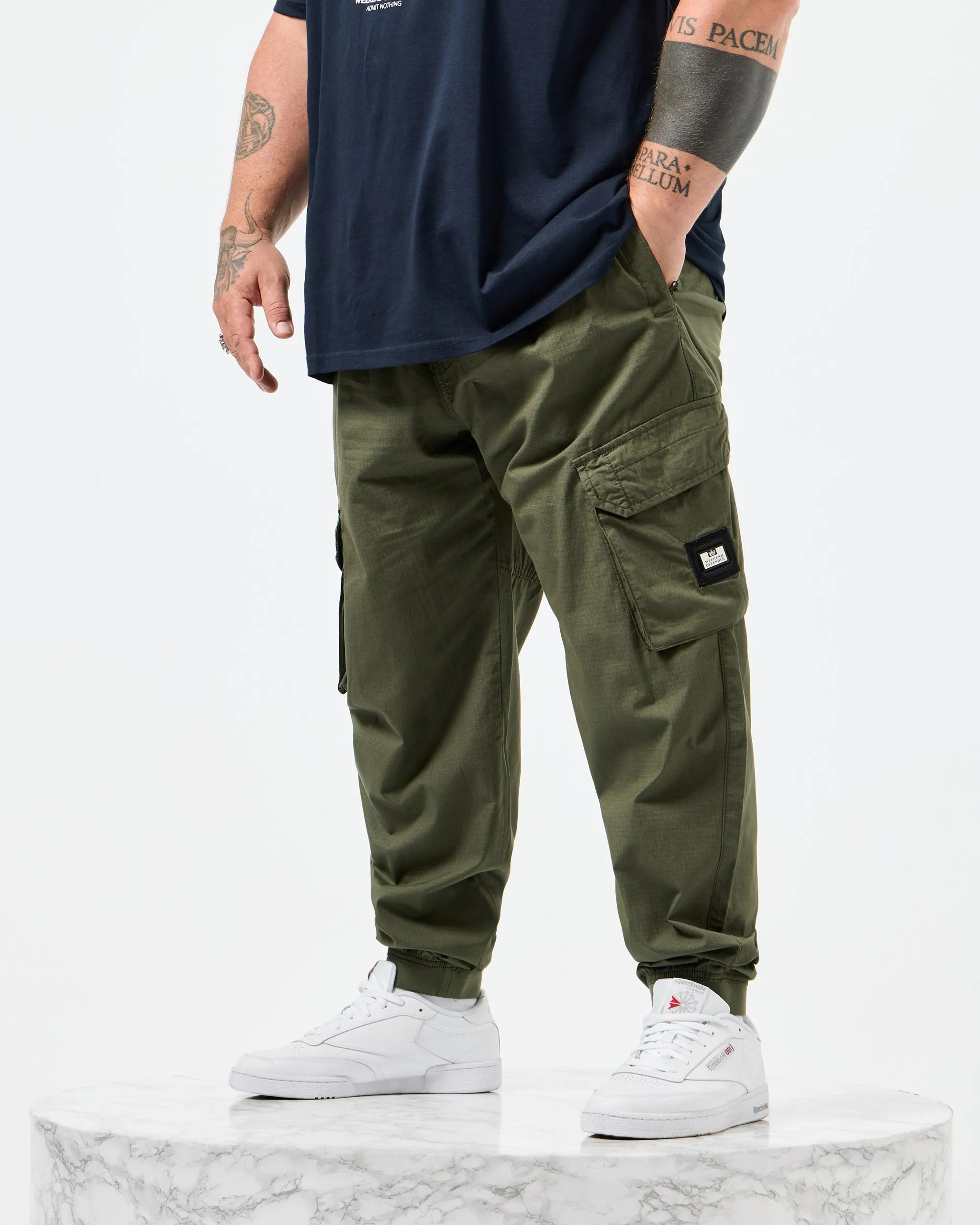 Plus Size - Pianemo Cargo Pants Dark Green