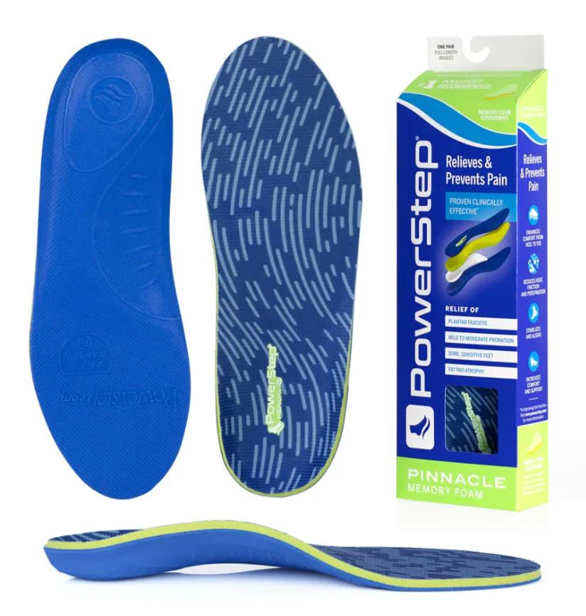 PowerStep Memory Foam Insoles | Heel and Arch Pain Relief Cushioned Orthotic