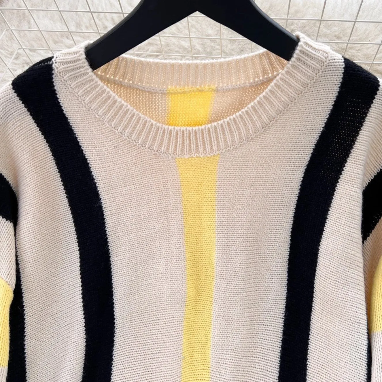 Pre Order:  Striped Long Sleeve Loose Knitted Dress