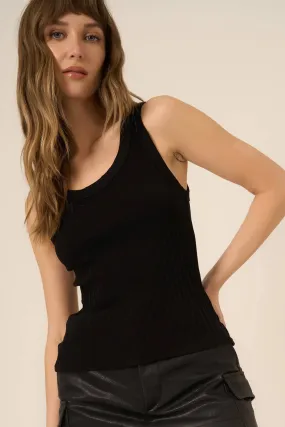 PROJECT SOCIAL T | Cooper Sweater Rib Tank - Black