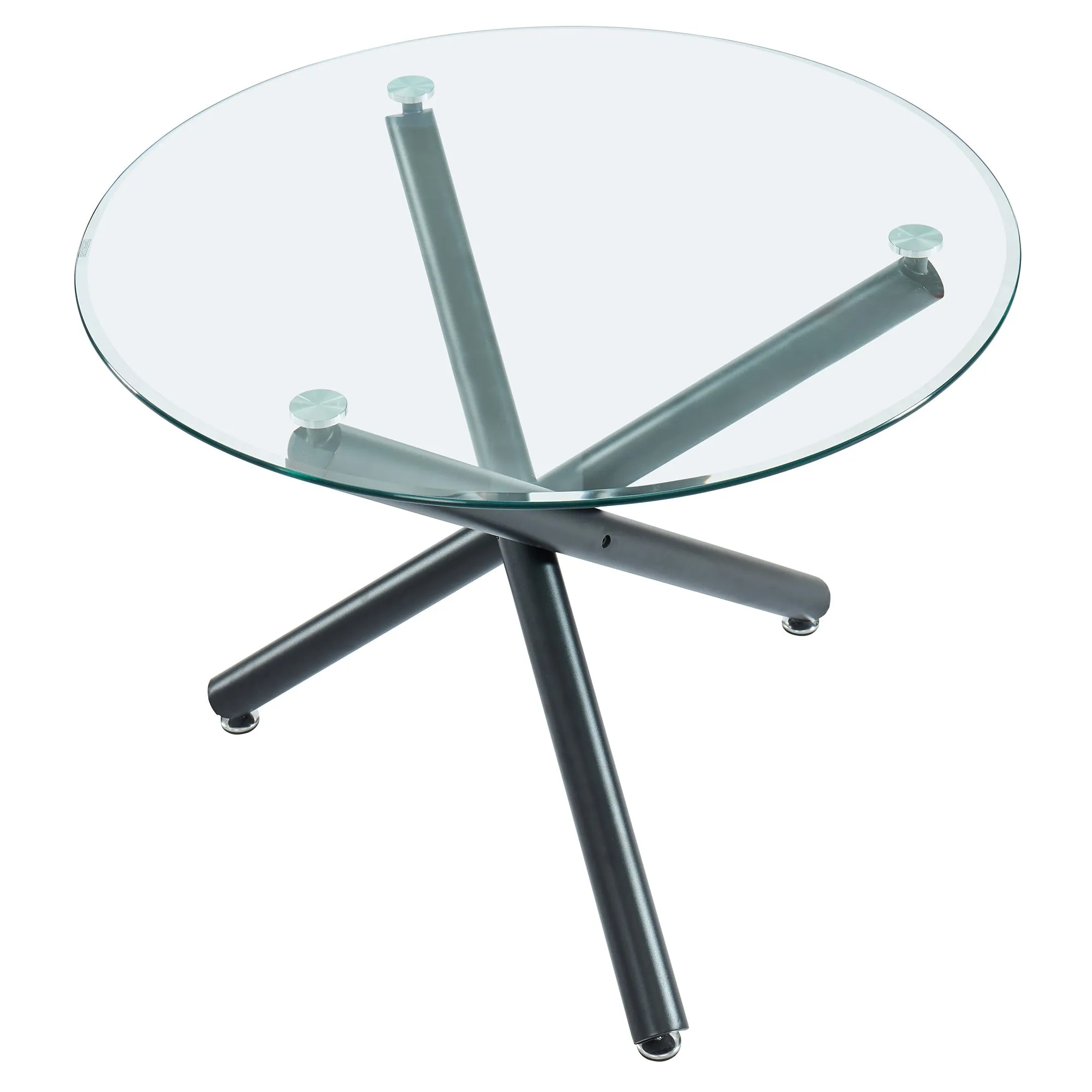 Round Glass Dining Table Rocca Black