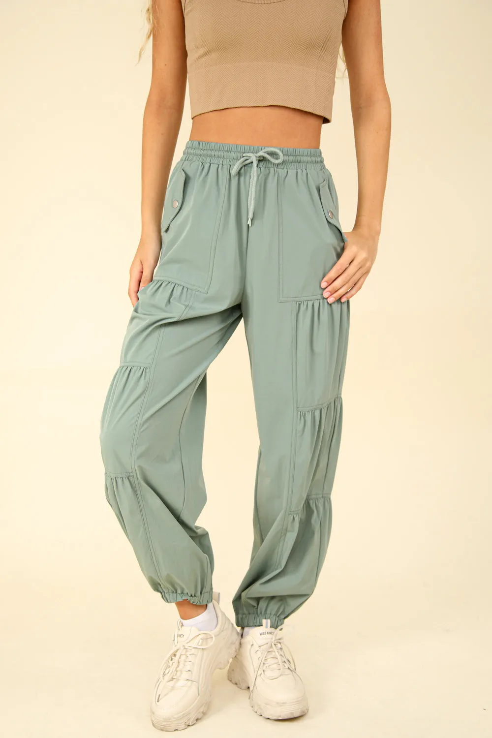 Ruched Jogger Pants | Sage