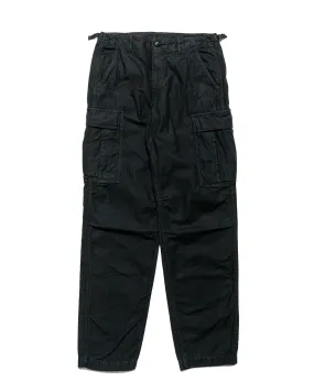 Sage de Cret Lost & Found Cotton/Linen Back Satin Cargo Trouser Black