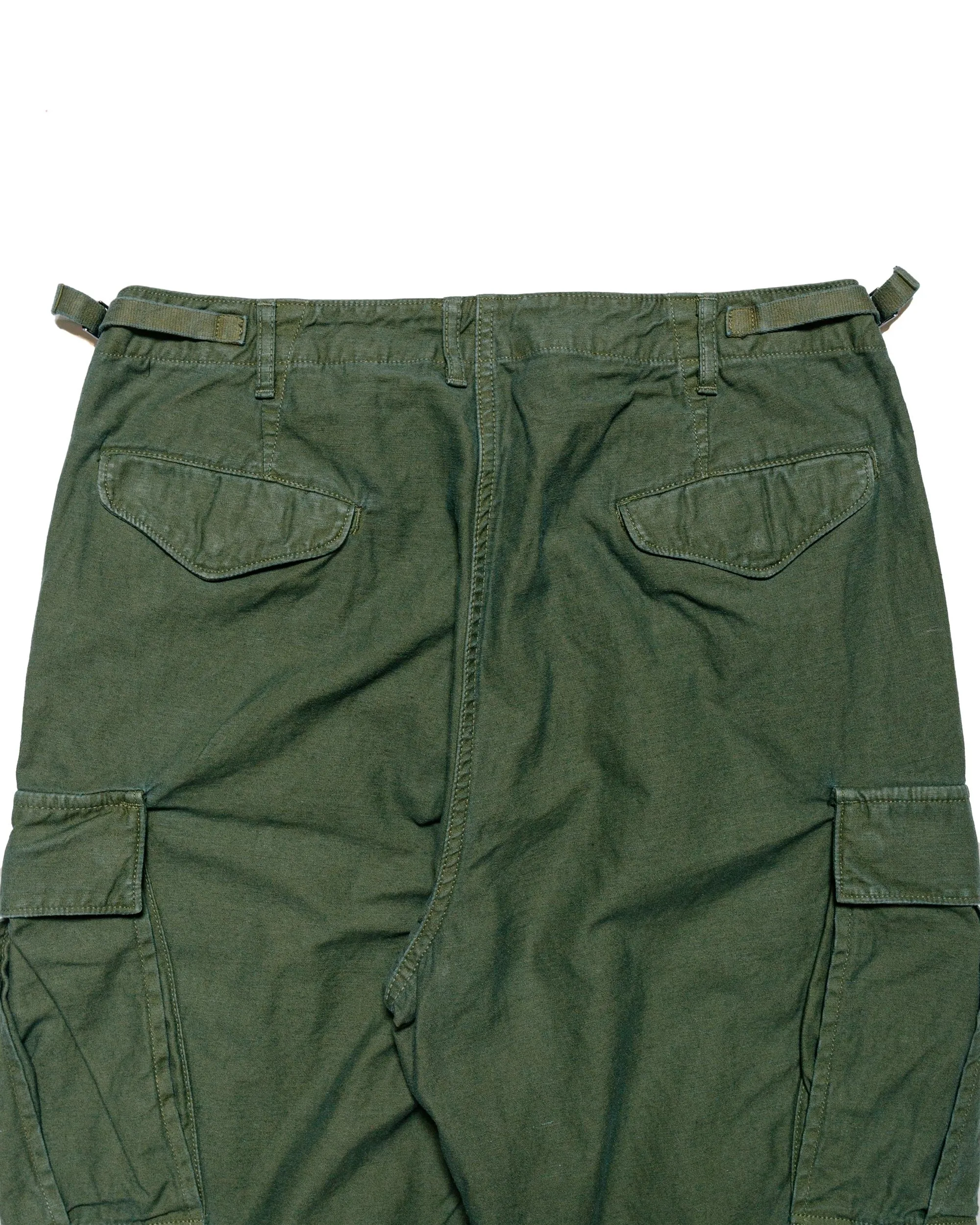 Sage de Cret Lost & Found Cotton/Linen Back Satin Cargo Trouser Olive