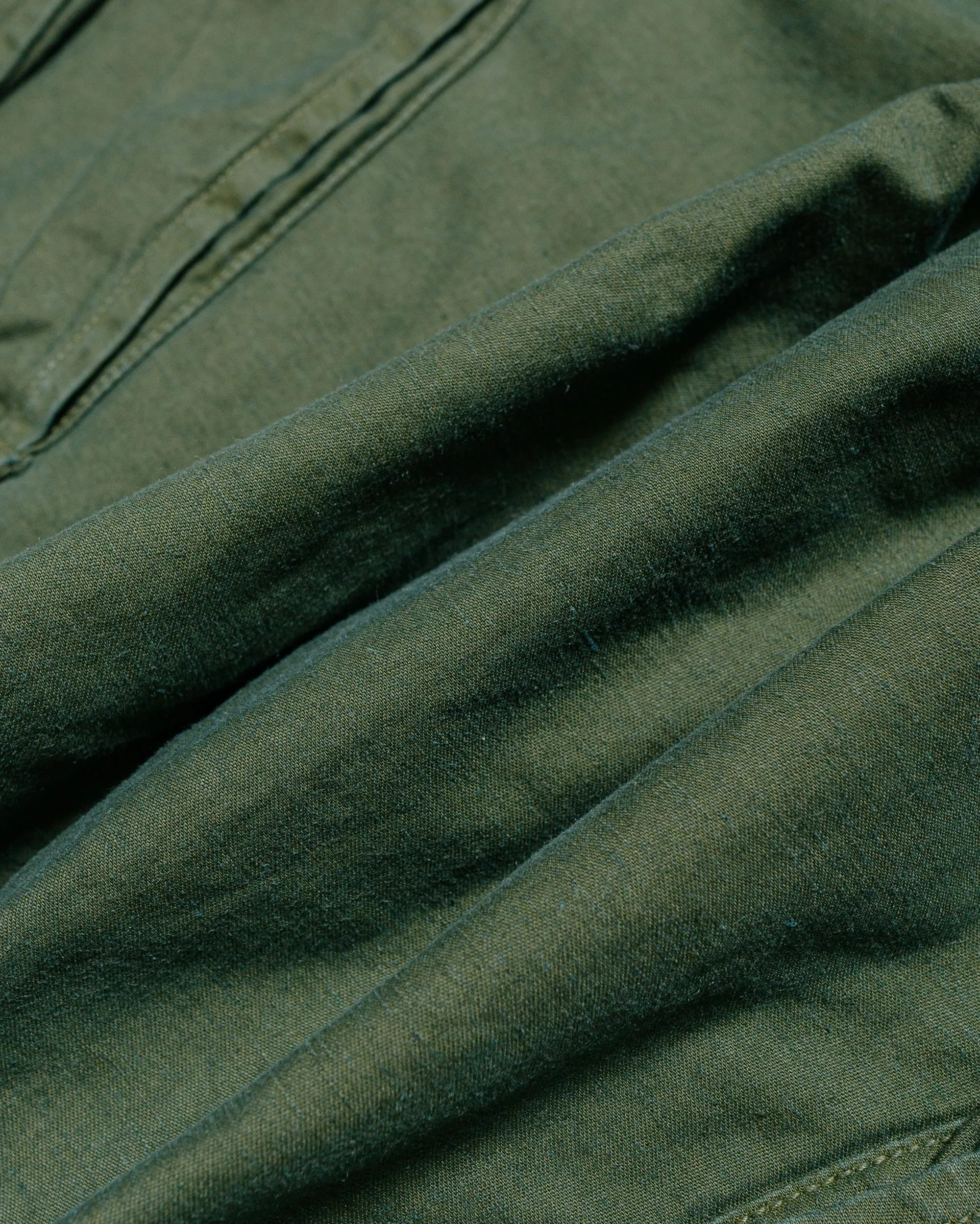 Sage de Cret Lost & Found Cotton/Linen Back Satin Cargo Trouser Olive