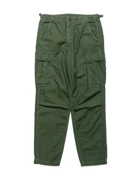 Sage de Cret Lost & Found Cotton/Linen Back Satin Cargo Trouser Olive