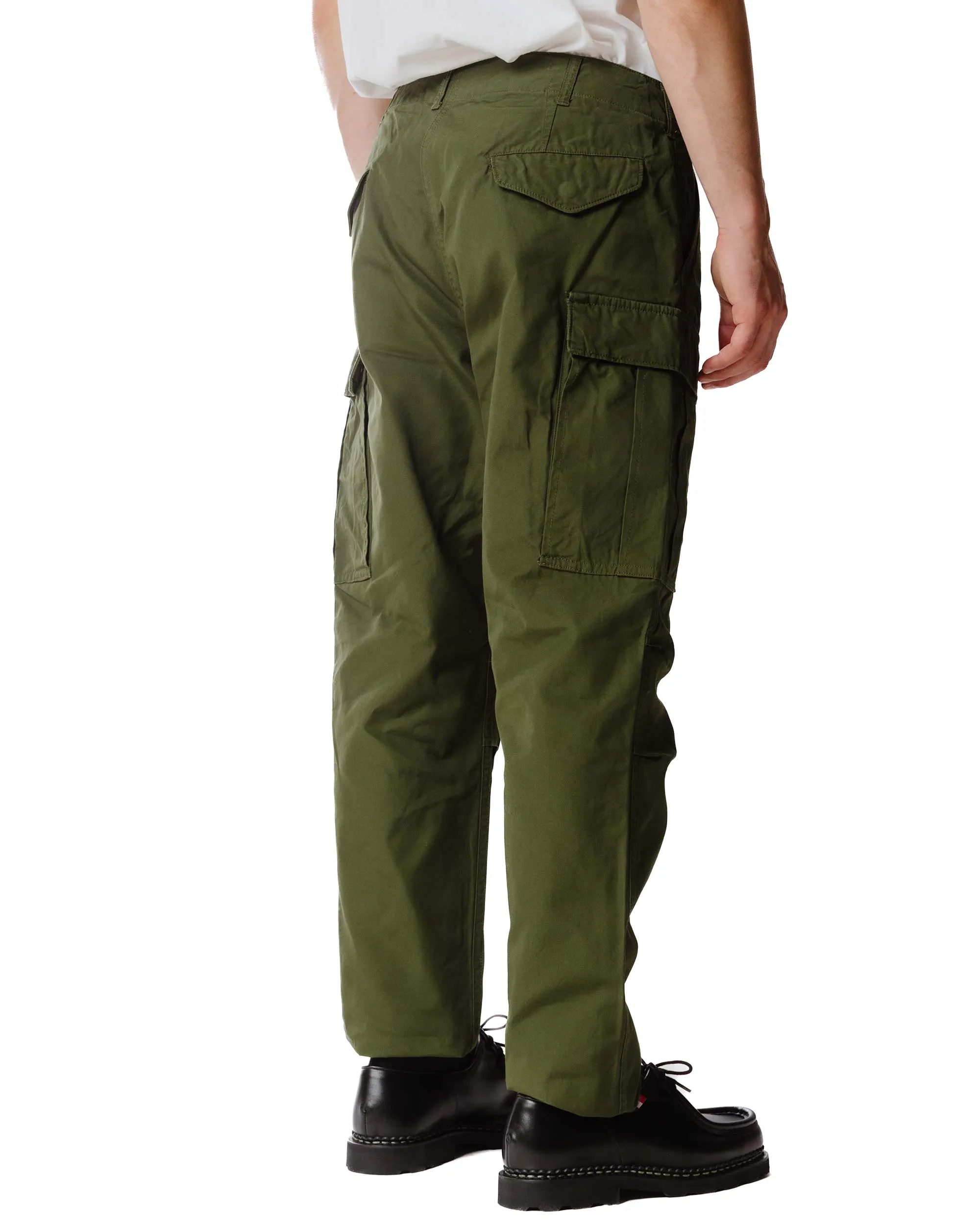 Sage de Cret x Lost & Found Coated Cotton/Linen Cargo Trouser Olive