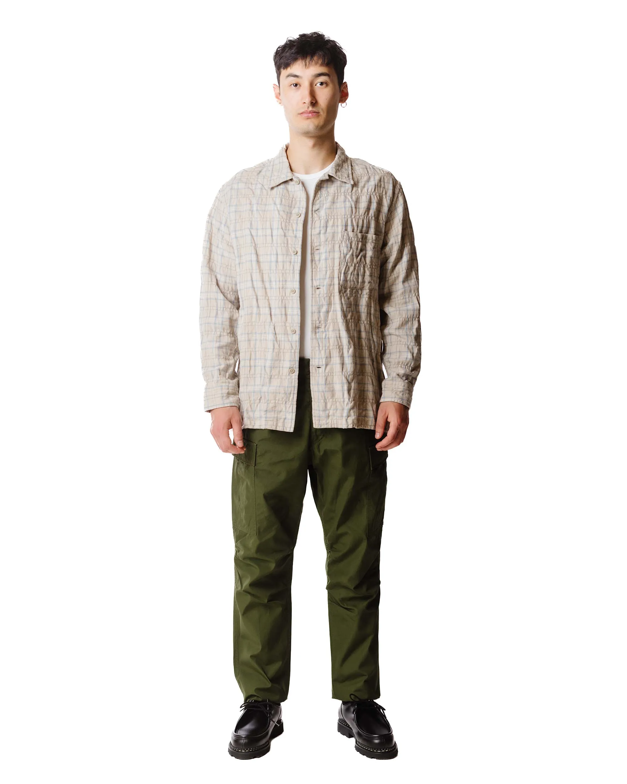 Sage de Cret x Lost & Found Coated Cotton/Linen Cargo Trouser Olive