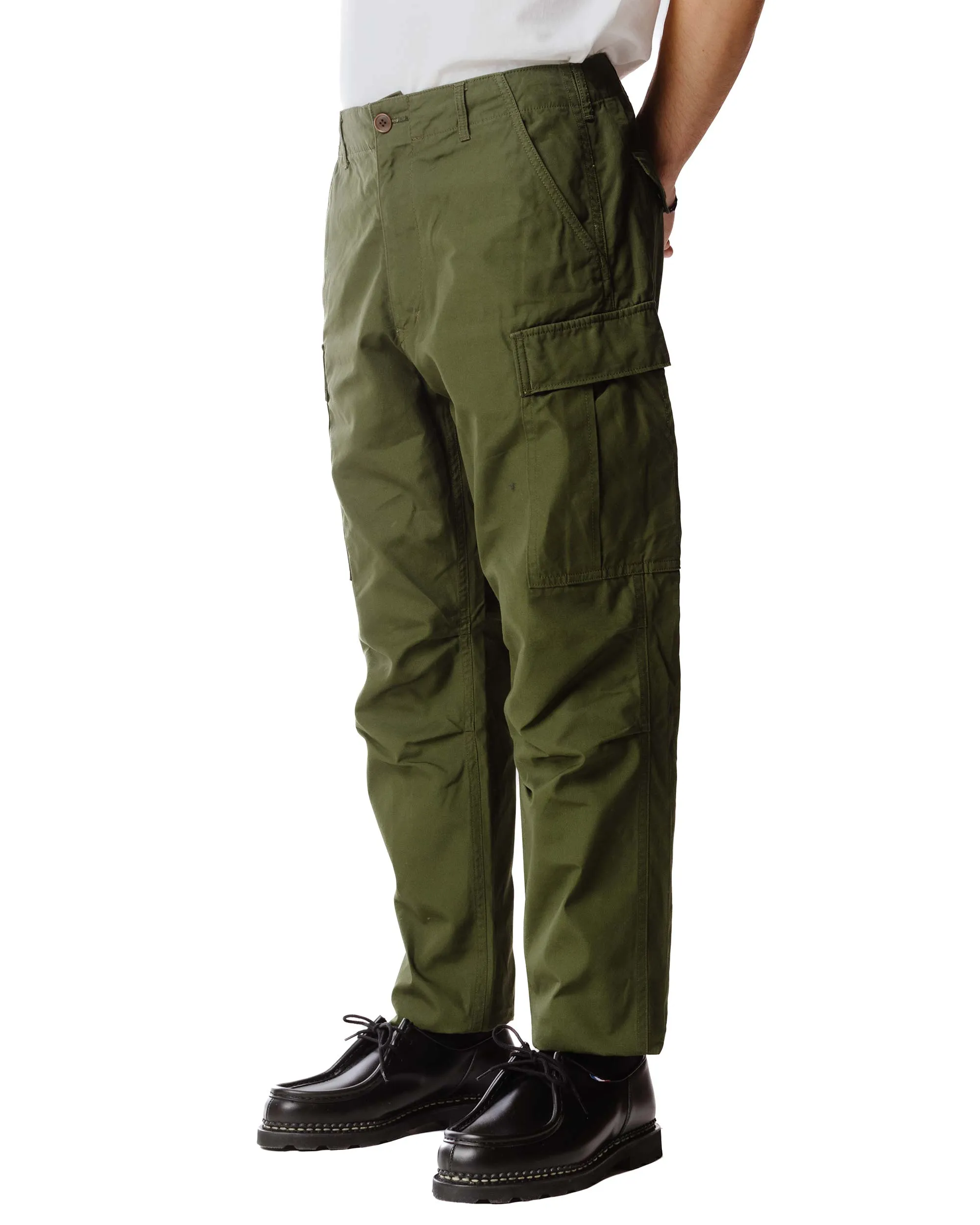 Sage de Cret x Lost & Found Coated Cotton/Linen Cargo Trouser Olive