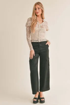 Sage the Label Aphrodite Low Waist Cargo Pant in Black