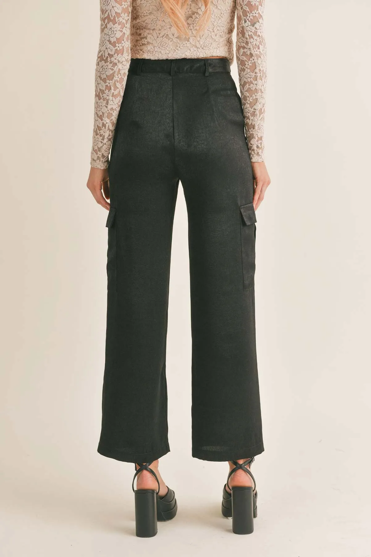 Sage the Label Aphrodite Low Waist Cargo Pant in Black