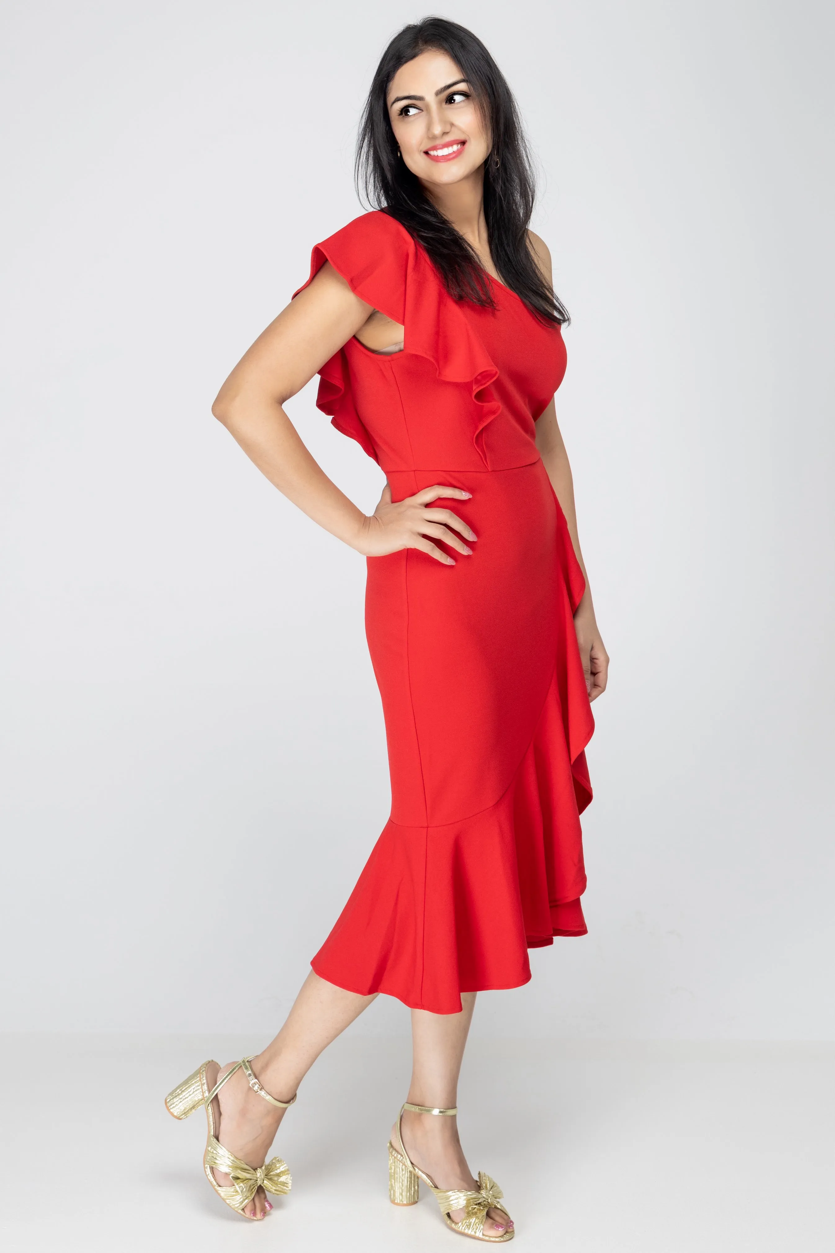 Scarlet Sway Midi Dress