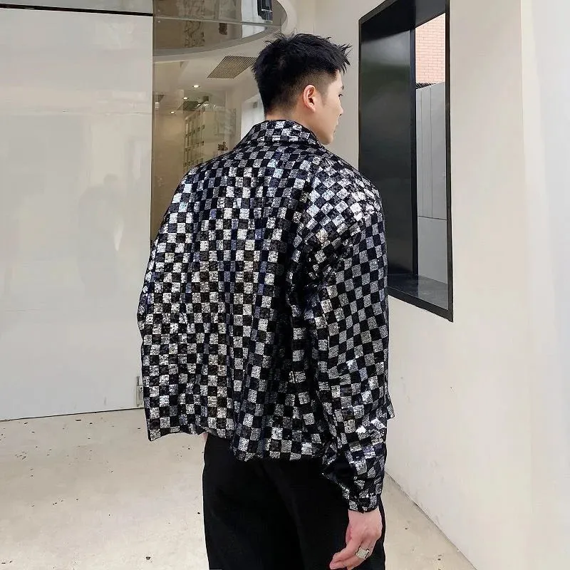 Sequin Checkerboard Men's Jacket