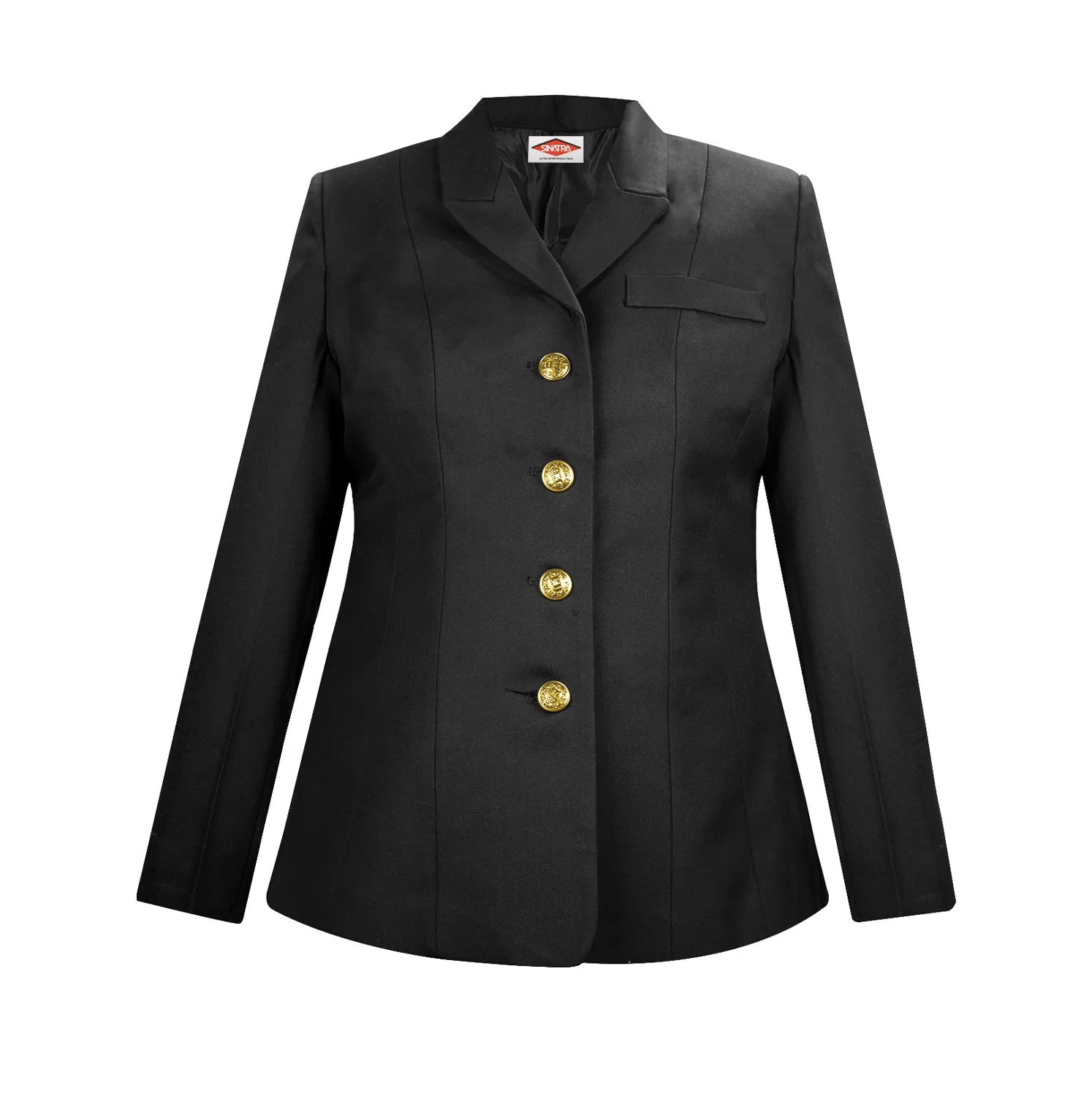 Sinatra Women's Single Breasted Dress Coat-Black-60