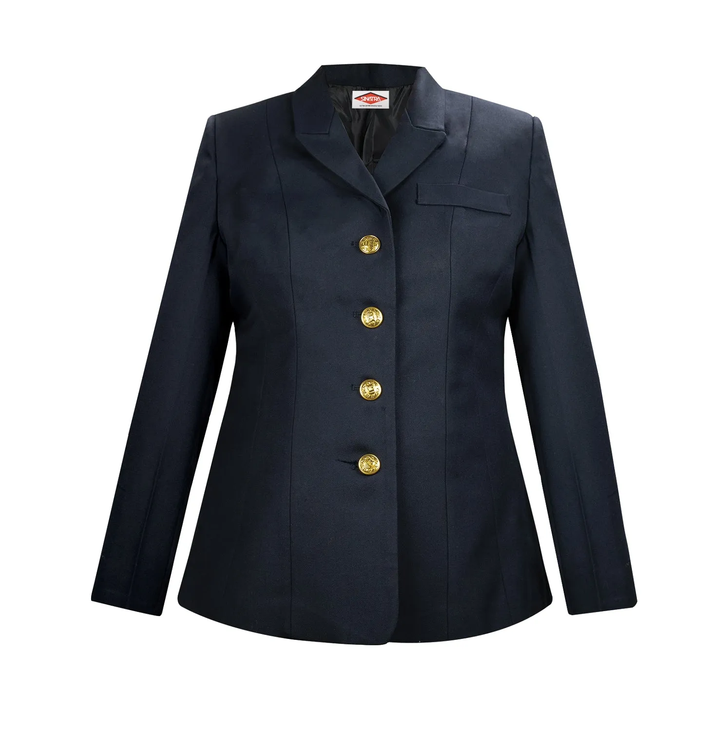 Sinatra Women's Single Breasted Dress Coat-Navy Blue-60