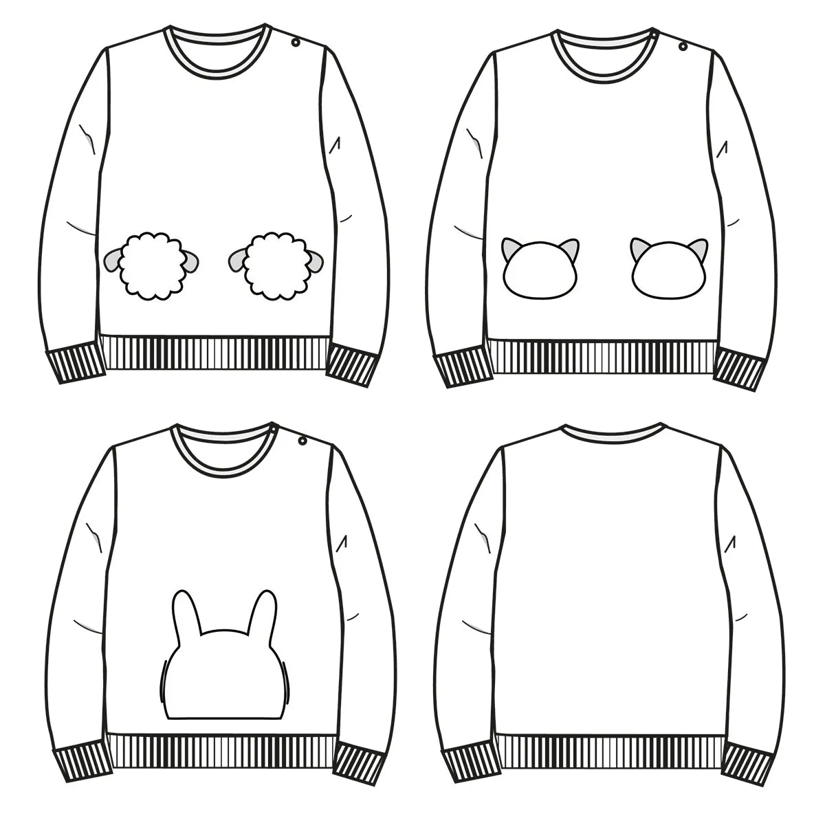 SINTRA sweatshirt - Baby 6M/4Y - Paper Sewing Pattern