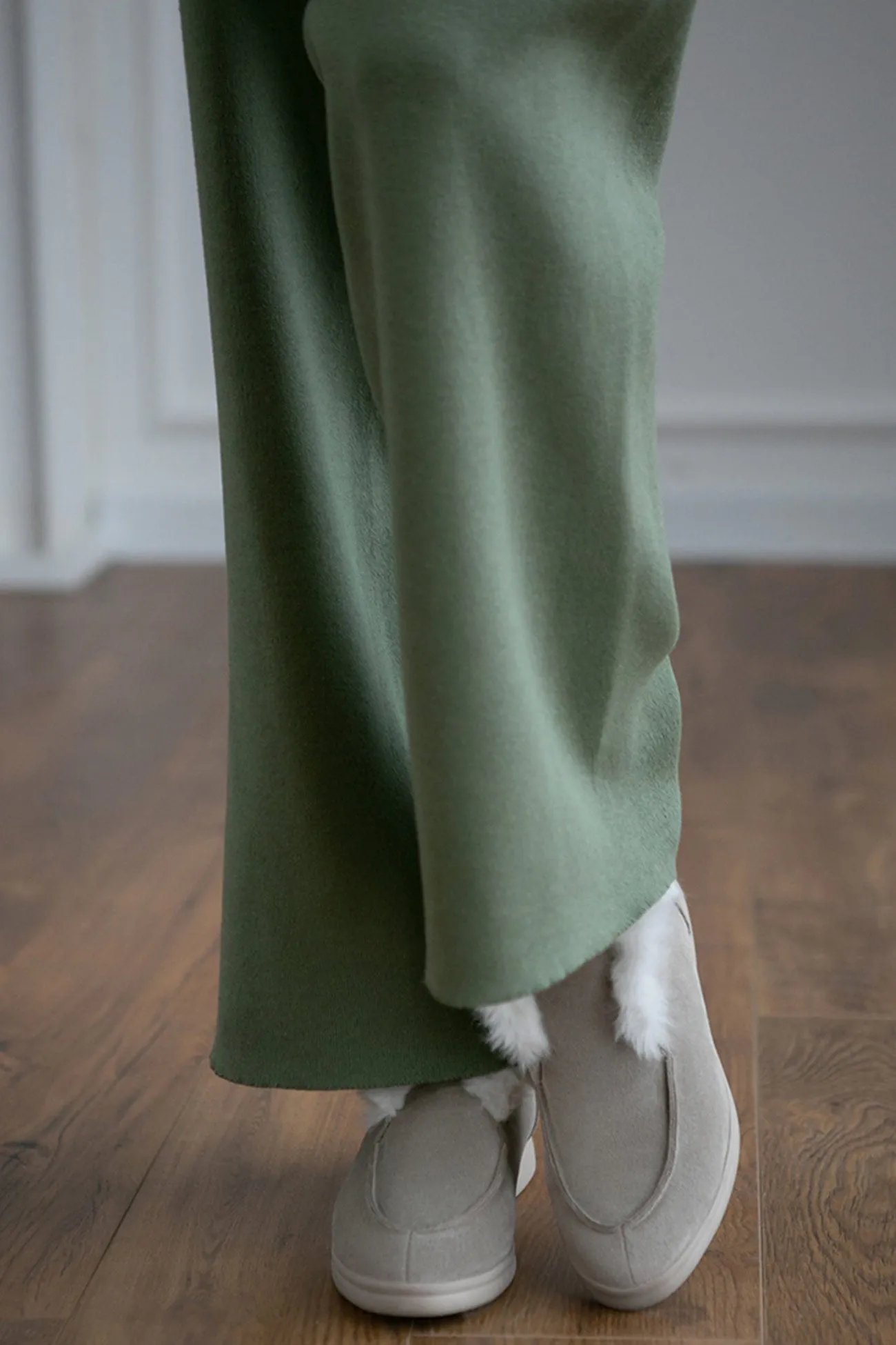 Slit Hem Pullover Sweater Long Pants Suits