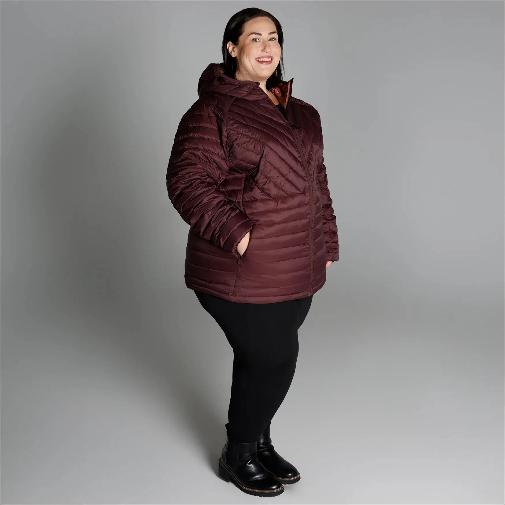 Snow Country Outerwear Women’s 1X-6X Plus Extended Size Packable Down Jacket Hooded Coat