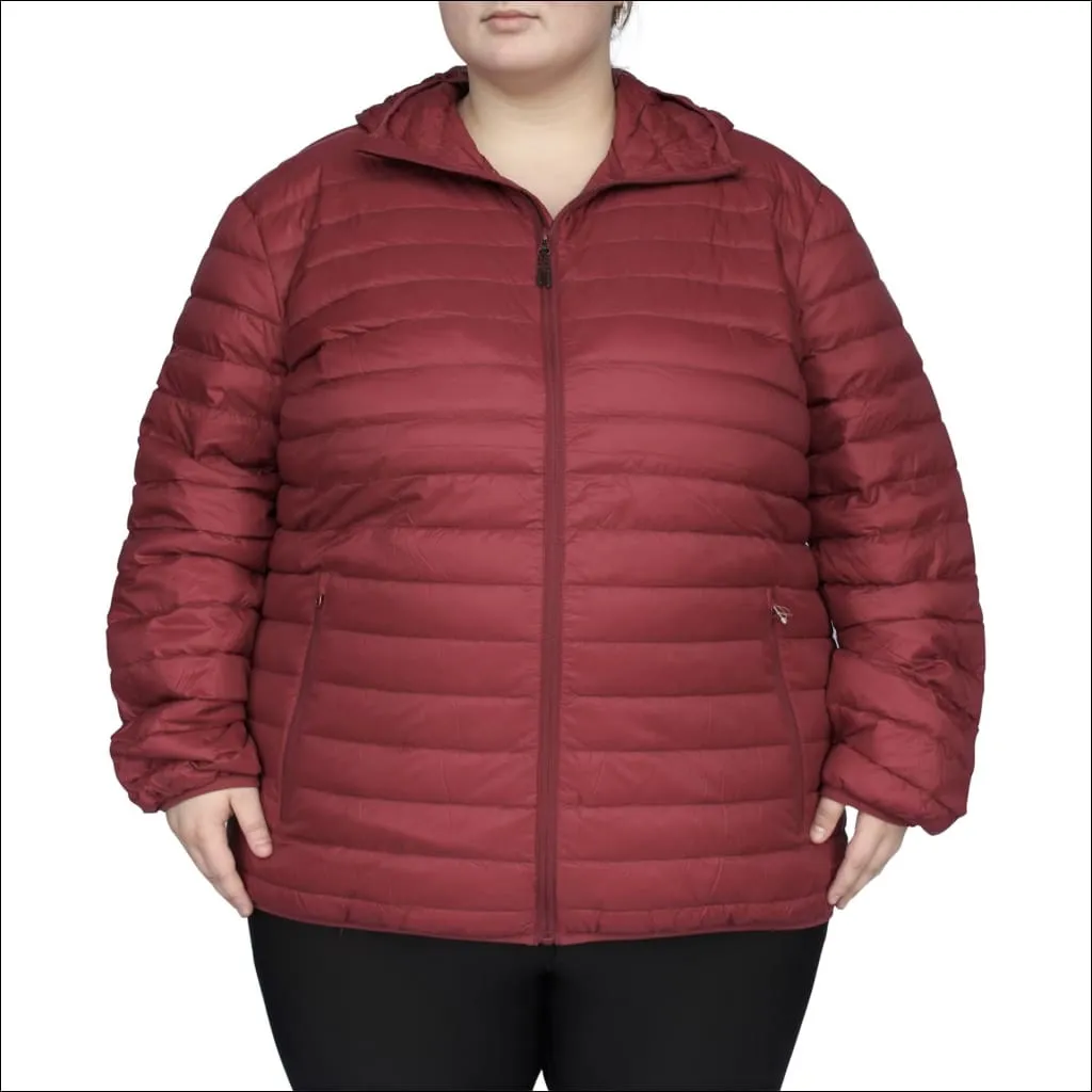 Snow Country Outerwear Women’s 1X-6X Plus Extended Size Packable Down Jacket Hooded Coat