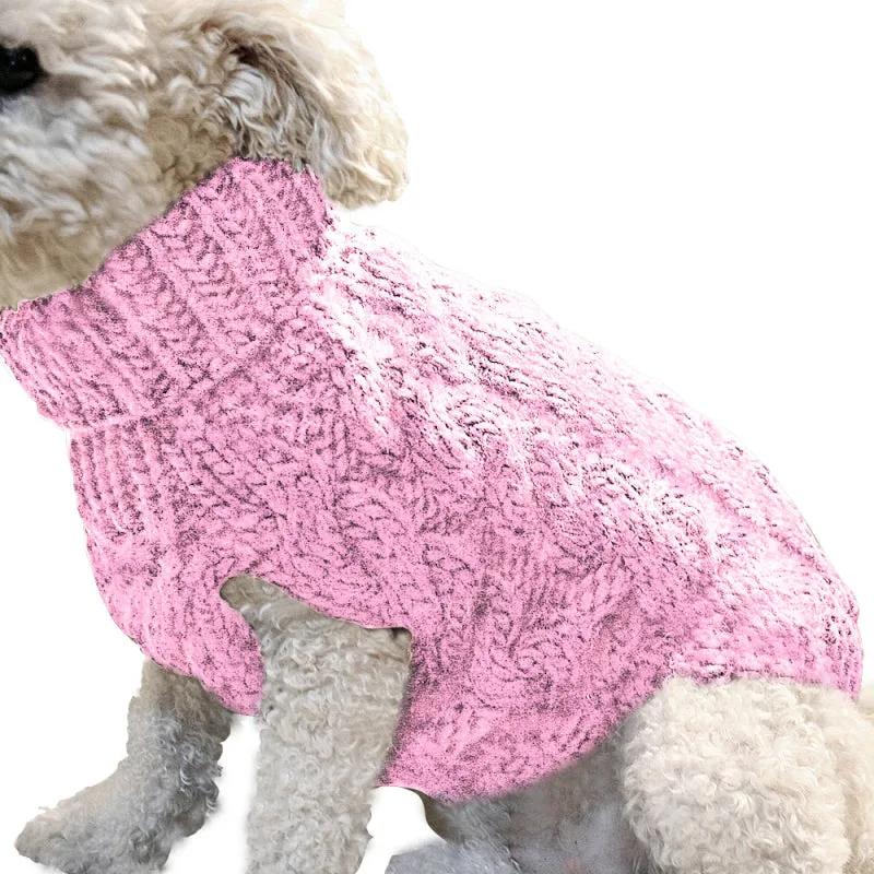 Soft High Collar Sweater for Dogs & Cats - Solid Color Winter Fashion - Chihuahua & Kitten Friendly