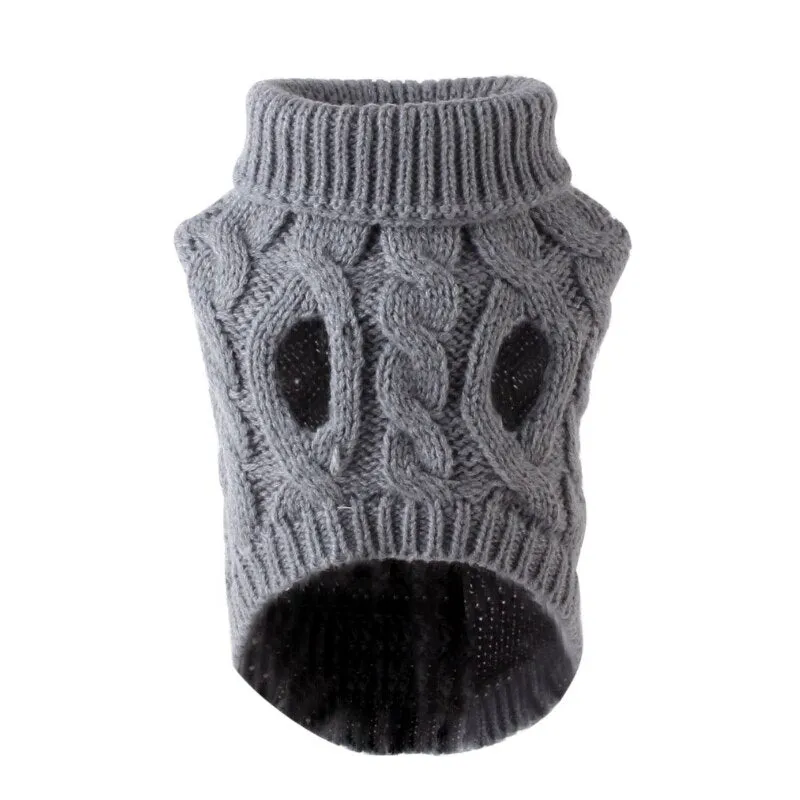 Soft High Collar Sweater for Dogs & Cats - Solid Color Winter Fashion - Chihuahua & Kitten Friendly