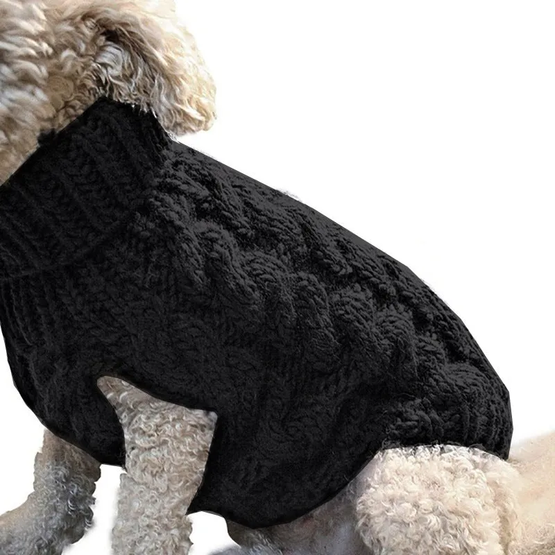 Soft High Collar Sweater for Dogs & Cats - Solid Color Winter Fashion - Chihuahua & Kitten Friendly