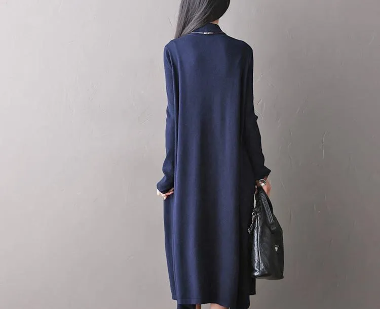 Soft Loose Casual Wool Long Dresses Women Clothes