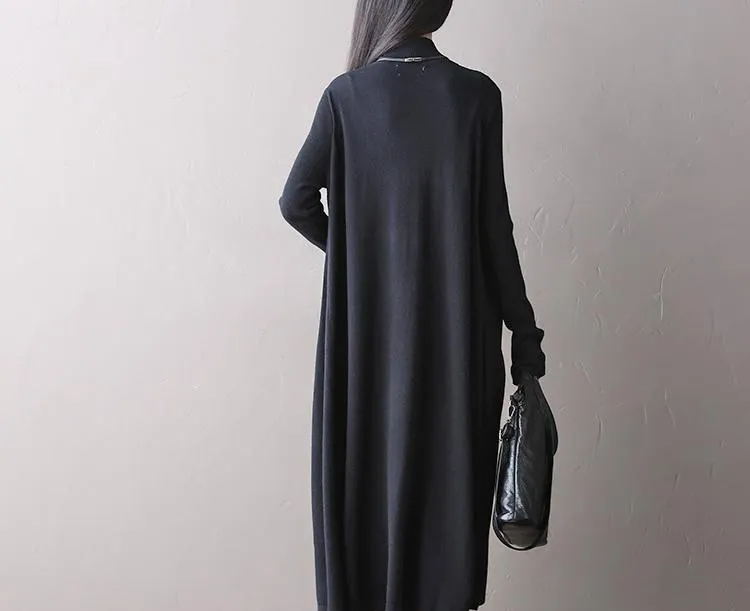 Soft Loose Casual Wool Long Dresses Women Clothes