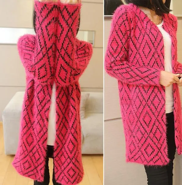 Spring & Autumn & Winter Female Knitted Sweater Dress Women knitwear Casual Long Knitting Warm Cardigan Outerwear Coats