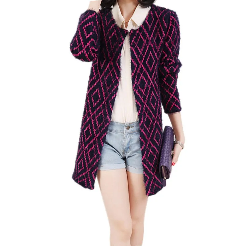 Spring & Autumn & Winter Female Knitted Sweater Dress Women knitwear Casual Long Knitting Warm Cardigan Outerwear Coats