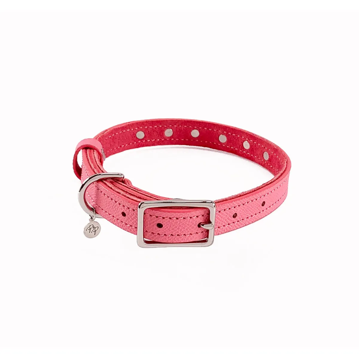 Spring Rhinestone Leather Dog Collar Strawberry Ice