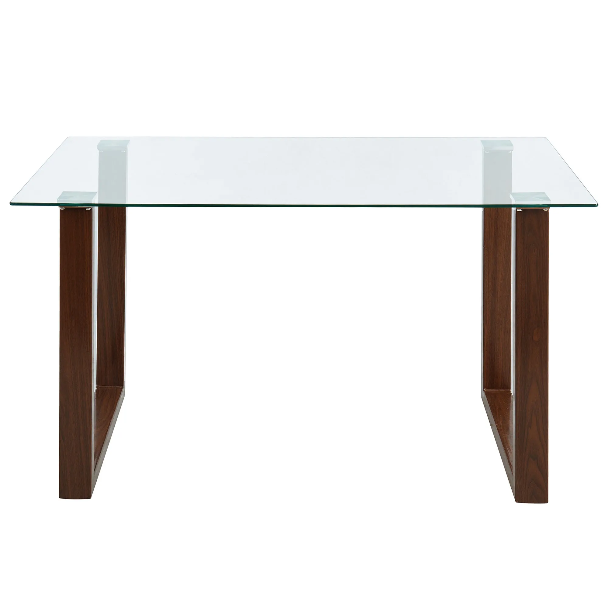 Square Glass Dining Table Franco Walnut