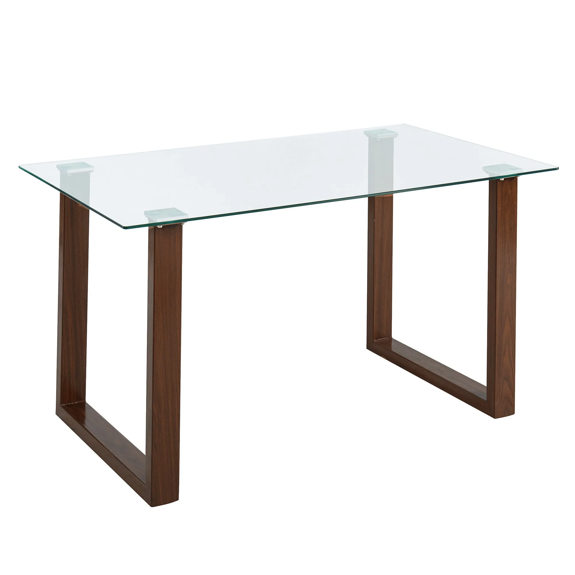 Square Glass Dining Table Franco Walnut