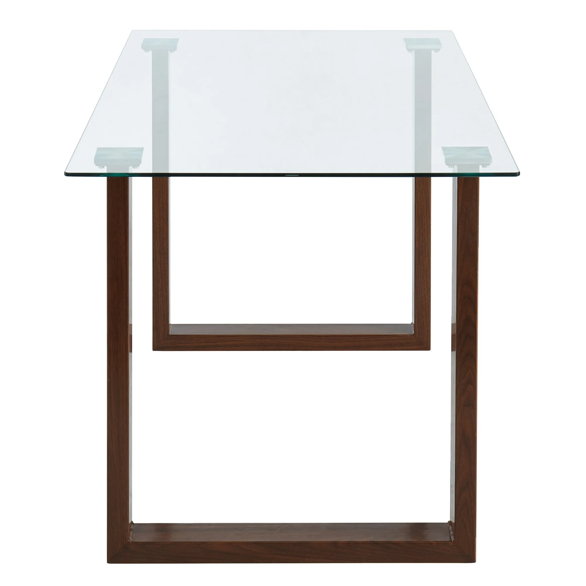 Square Glass Dining Table Franco Walnut