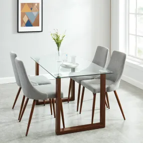 Square Glass Dining Table Franco Walnut